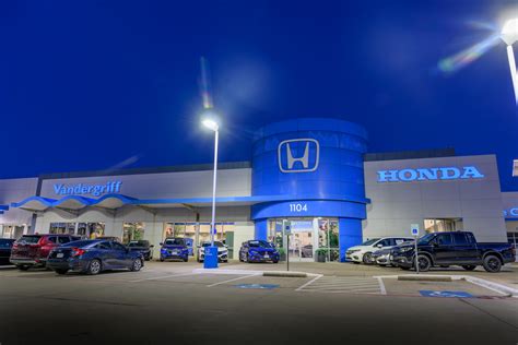 Vandergriff honda - Find an affordably priced pre-owned Honda car at Vandergriff Honda. Check out our pre-owned car specials online. Skip to main content. 1104 W. I-20 Directions Arlington, TX 76017. Phone: 844-875-1785; Home; Specials Specials. Honda Incentives New Honda Specials Pre-Owned Specials Service Specials